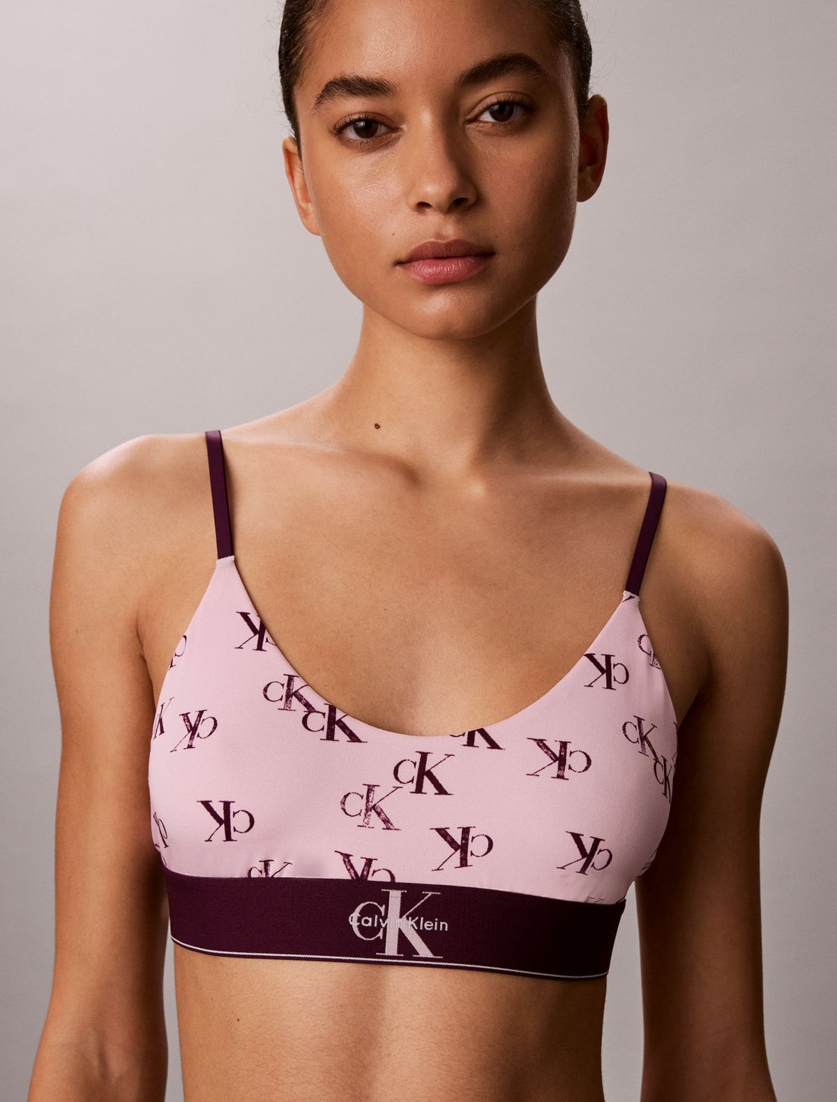 Graphic Monogram Microfiber Stretch Unlined Bralette - Calvin Klein Underwear