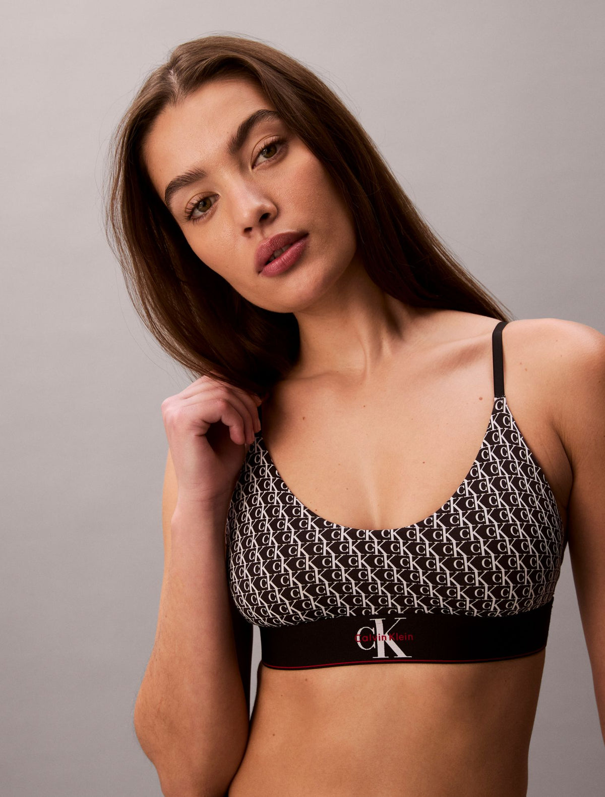 Graphic Monogram Microfiber Stretch Unlined Bralette - Calvin Klein Underwear