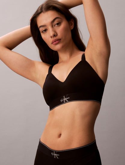 Graphic Monogram Microfiber Stretch Lightly Lined Bralette - Calvin Klein Underwear
