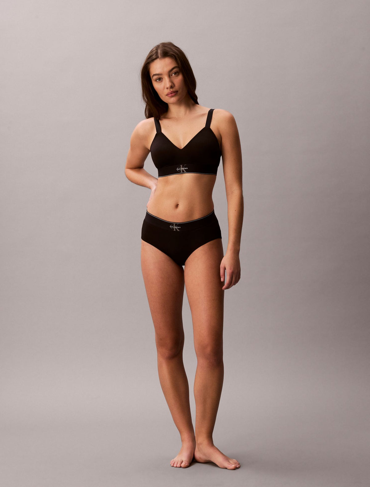 Graphic Monogram Microfiber Stretch Lightly Lined Bralette - Calvin Klein Underwear