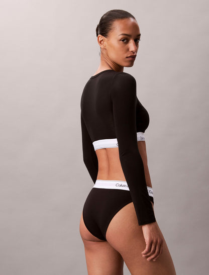 Icon Cotton Modal Lightly Lined Long Sleeve Tee Bralette - Calvin Klein Underwear