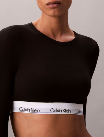 Icon Cotton Modal Lightly Lined Long Sleeve Tee Bralette - Calvin Klein Underwear