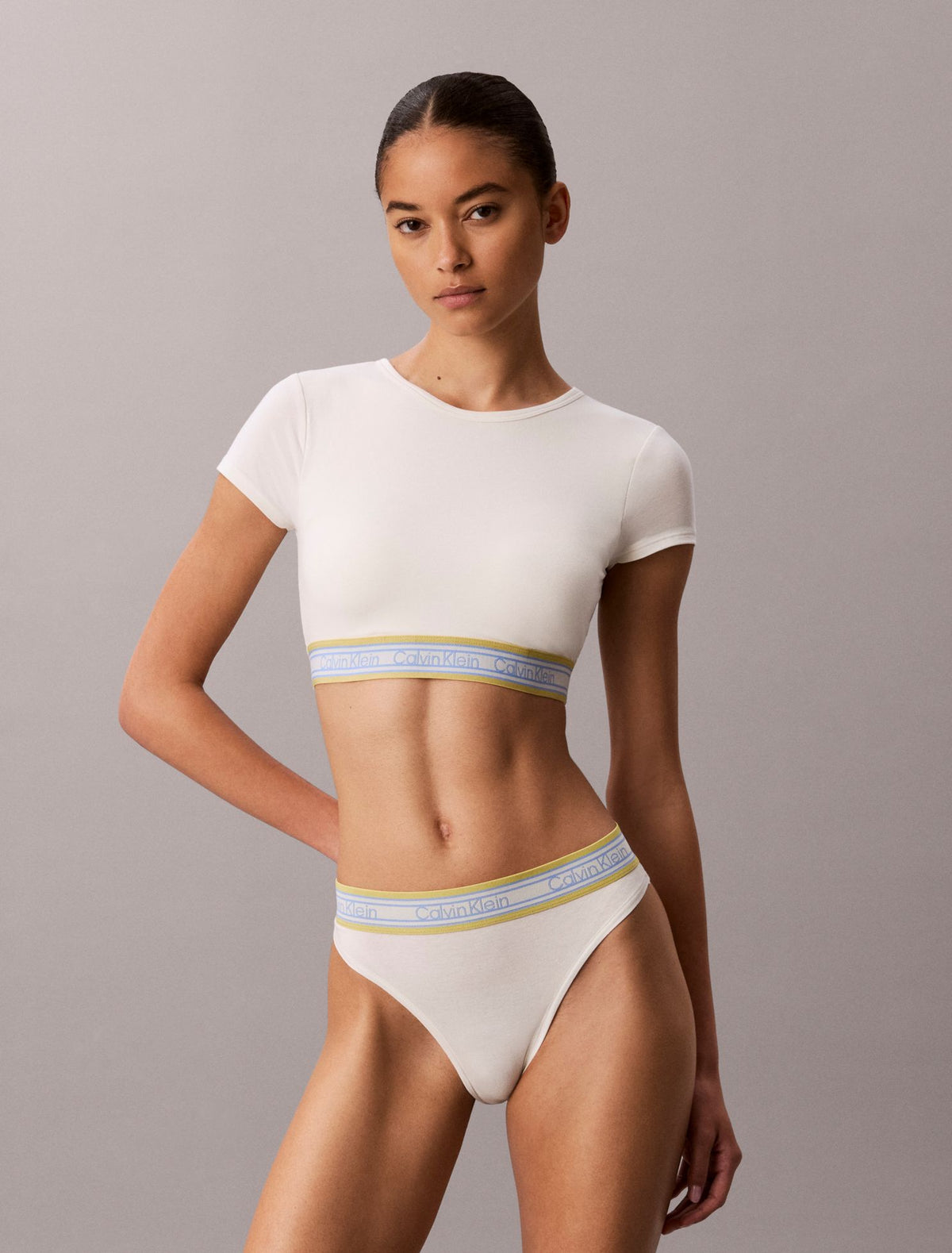 Icon Cotton Modal Stripe Lightly Lined T-Shirt Bralette - Calvin Klein Underwear