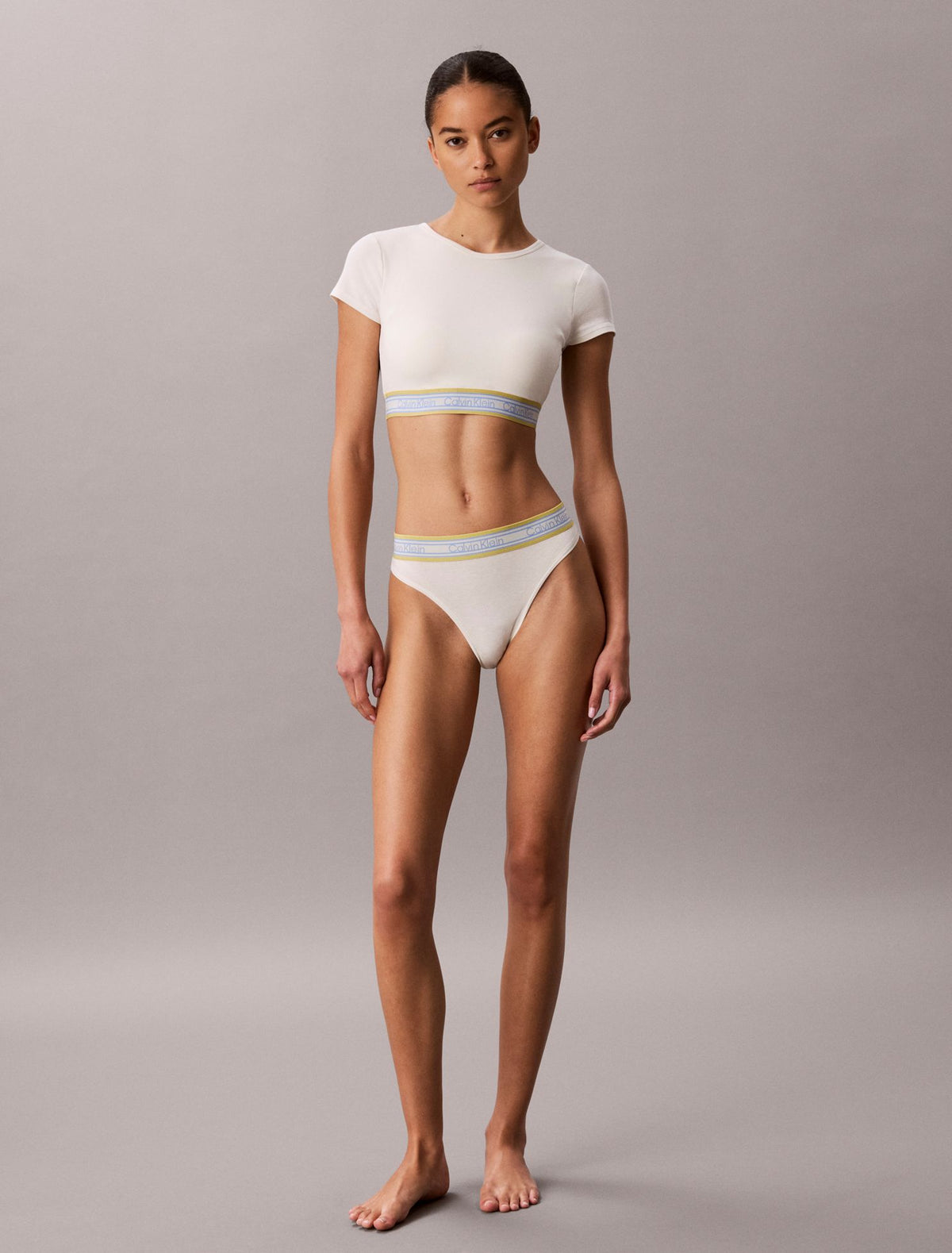 Icon Cotton Modal Stripe Lightly Lined T-Shirt Bralette - Calvin Klein Underwear
