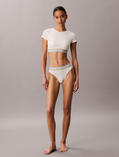 Icon Cotton Modal Stripe Lightly Lined T-Shirt Bralette - Calvin Klein Underwear