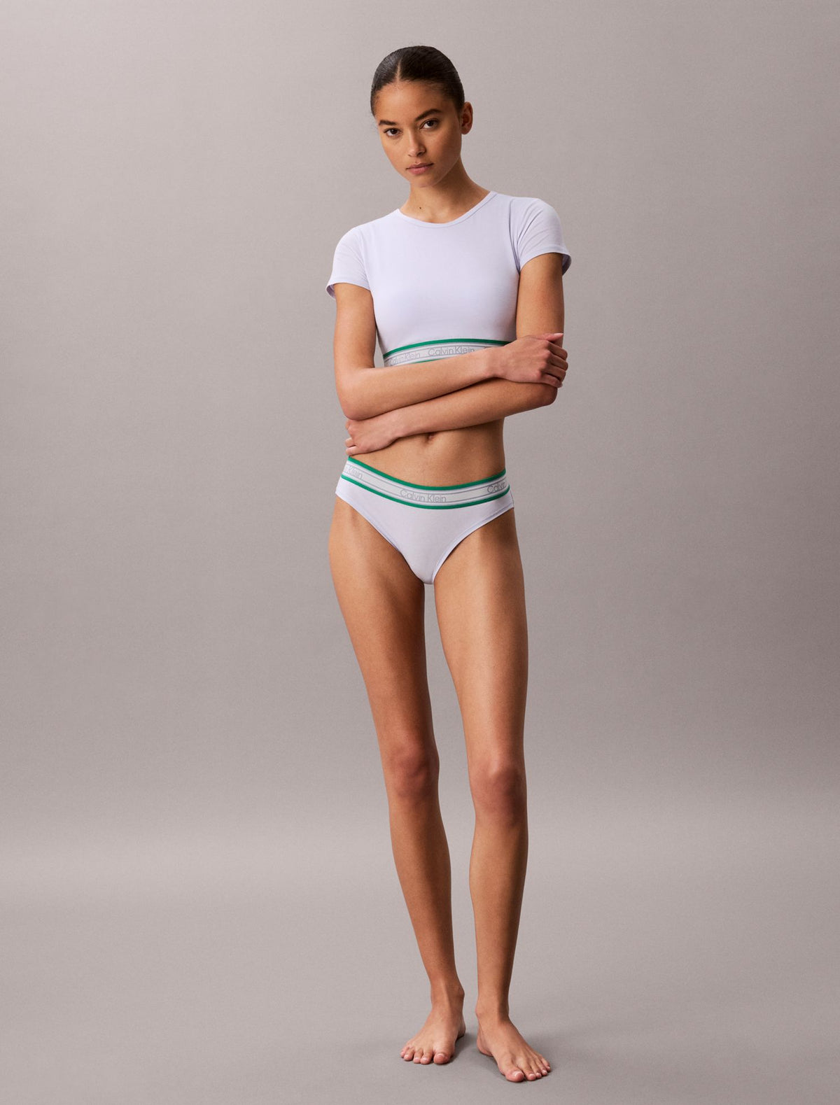 Icon Cotton Modal Stripe Lightly Lined T-Shirt Bralette - Calvin Klein Underwear