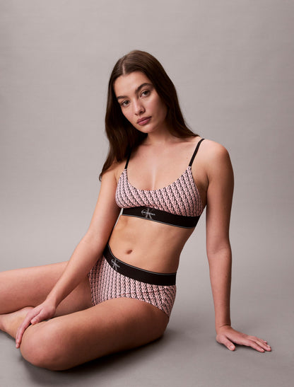 Graphic Monogram Microfiber Stretch Unlined Bralette - Calvin Klein Underwear