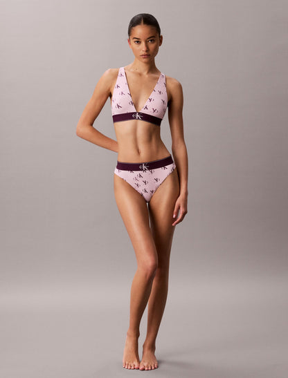 Graphic Monogram Microfiber Stretch Lightly Lined Triangle Bralette - Calvin Klein Underwear