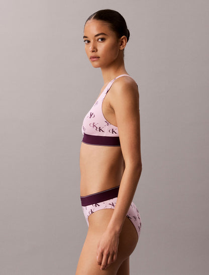 Graphic Monogram Microfiber Stretch Lightly Lined Triangle Bralette - Calvin Klein Underwear