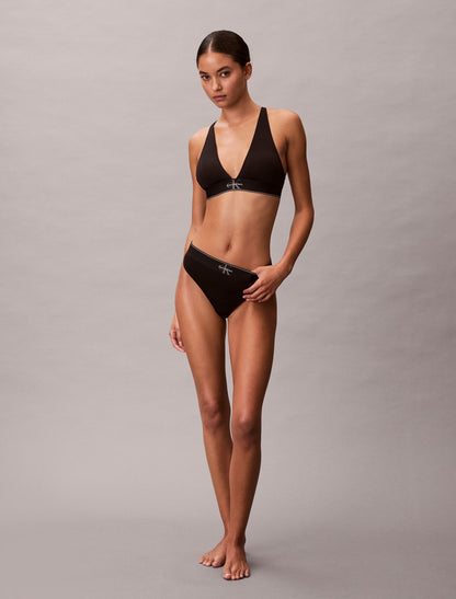 Graphic Monogram Microfiber Stretch Lightly Lined Triangle Bralette - Calvin Klein Underwear