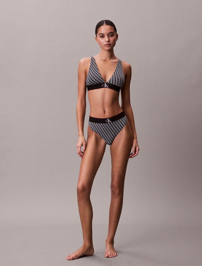 Graphic Monogram Microfiber Stretch Lightly Lined Triangle Bralette - Calvin Klein Underwear