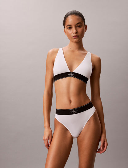 Graphic Monogram Microfiber Stretch Lightly Lined Triangle Bralette - Calvin Klein Underwear