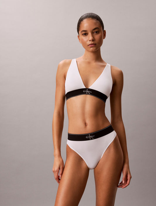 Graphic Monogram Microfiber Stretch Lightly Lined Triangle Bralette - Calvin Klein Underwear