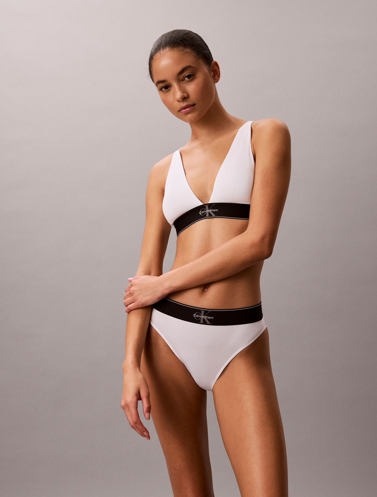 Graphic Monogram Microfiber Stretch Lightly Lined Triangle Bralette - Calvin Klein Underwear