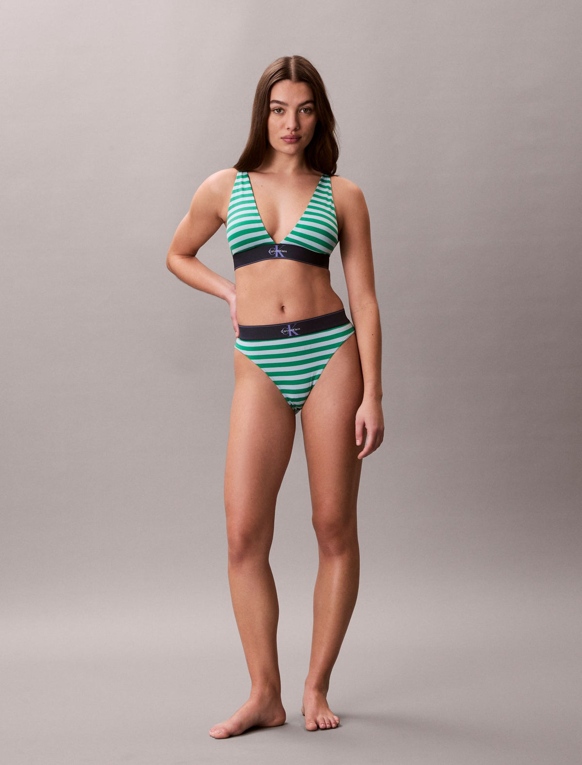 Graphic Monogram Microfiber Stretch Lightly Lined Triangle Bralette - Calvin Klein Underwear