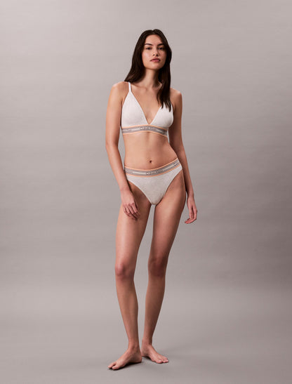 Icon Cotton Modal Stripe Lightly Lined Triangle Bralette - Calvin Klein Underwear