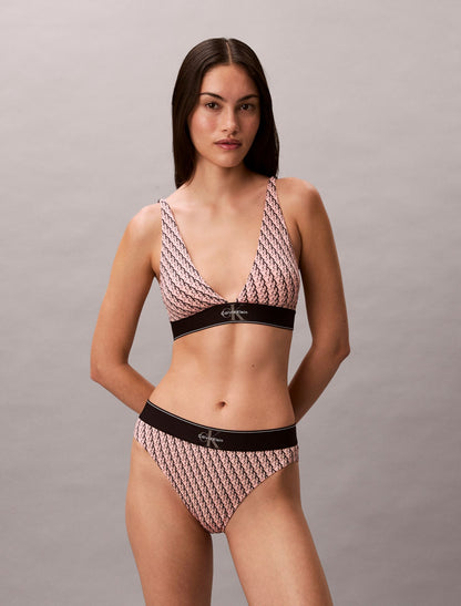 Graphic Monogram Microfiber Stretch Lightly Lined Triangle Bralette - Calvin Klein Underwear