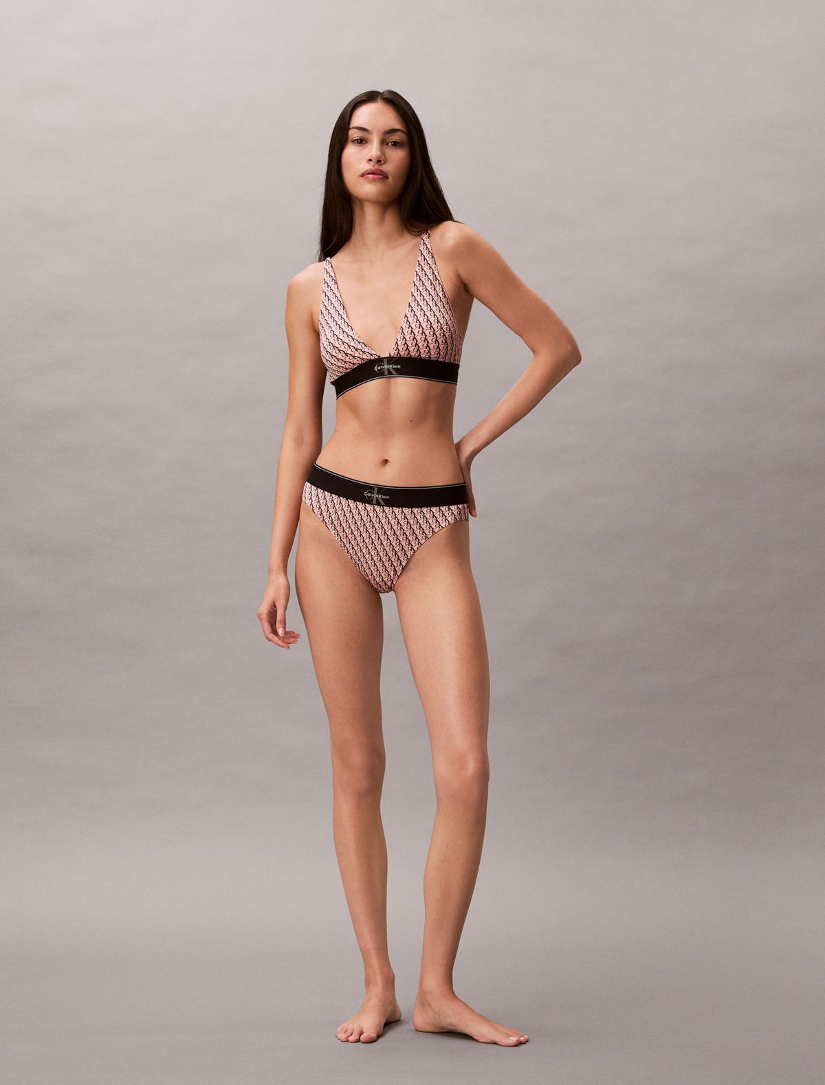 Graphic Monogram Microfiber Stretch Lightly Lined Triangle Bralette - Calvin Klein Underwear