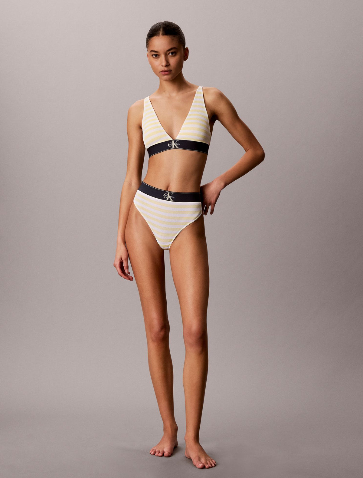 Graphic Monogram Microfiber Stretch Lightly Lined Triangle Bralette - Calvin Klein Underwear