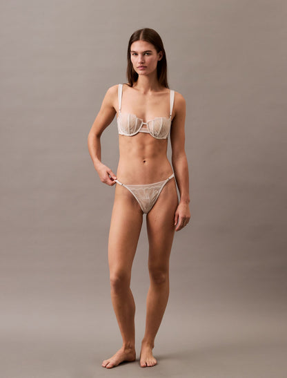 CK Black Floral Lace Unlined Balconette Bra - Calvin Klein Underwear