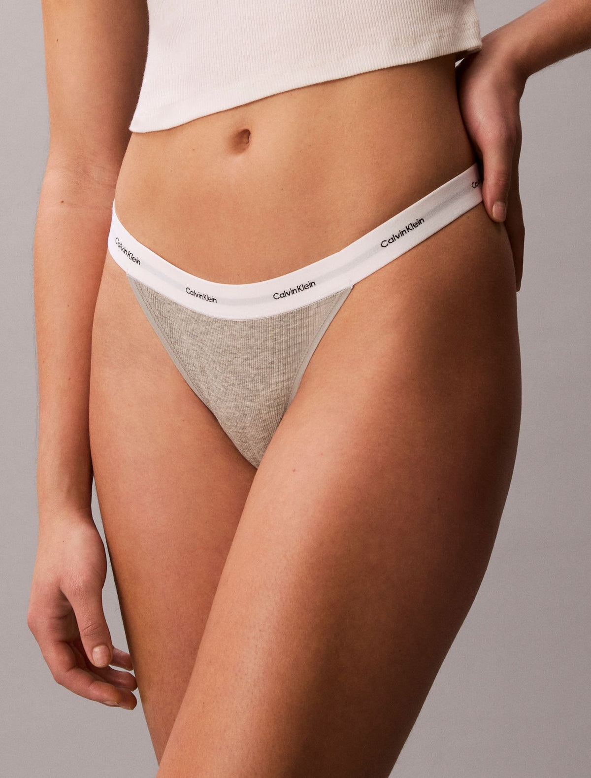 Cotton Stretch Rib 3-Pack String Thong - Calvin Klein Underwear