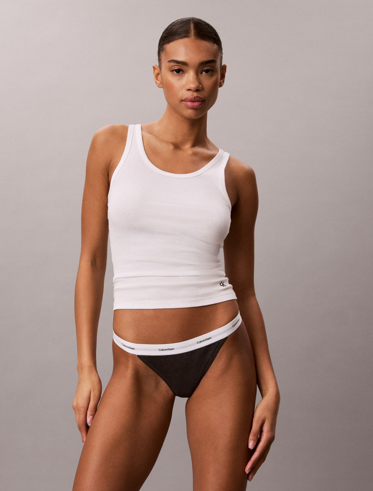 Cotton Stretch Rib 3-Pack String Thong - Calvin Klein Underwear