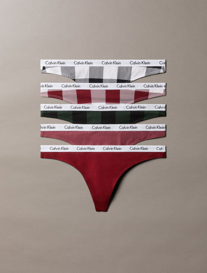 Carousel Cotton Stretch 5-Pack Thong - Calvin Klein Underwear