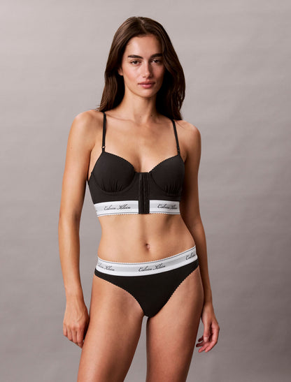 Icon Cotton Modal Script Thong - Calvin Klein Underwear