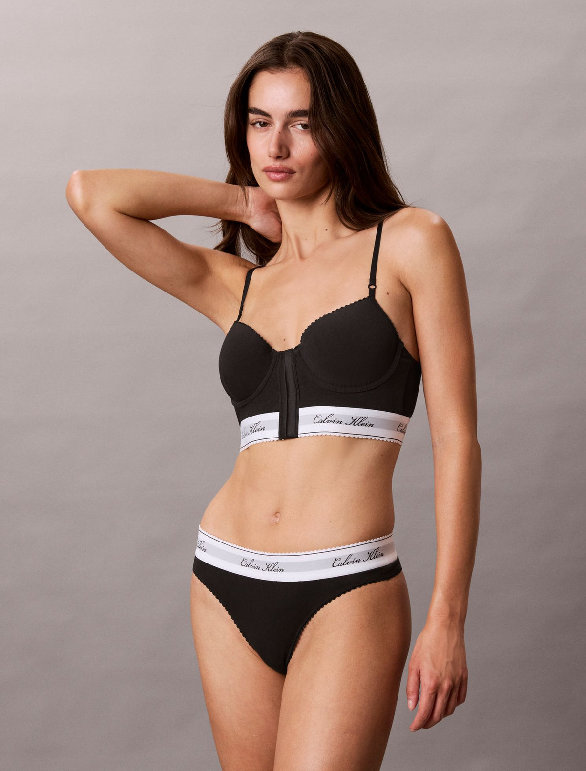 Icon Cotton Modal Script Thong - Calvin Klein Underwear