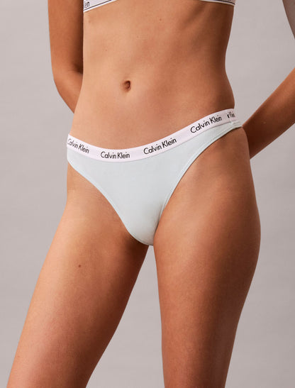 Carousel Cotton Stretch Rib 3-Pack Thong - Calvin Klein Underwear