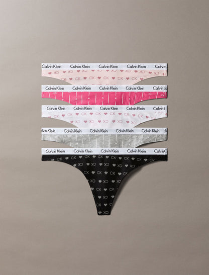 Carousel Cotton Stretch 5-Pack Thong - Calvin Klein Underwear