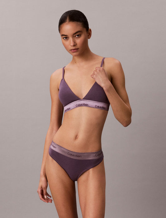 Icon Cotton Modal Metallic Thong - Calvin Klein Underwear