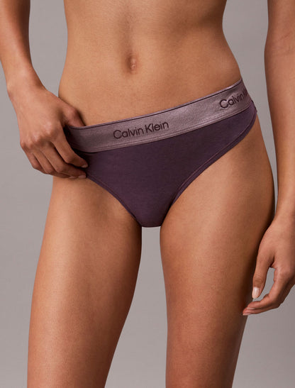 Icon Cotton Modal Metallic Thong - Calvin Klein Underwear