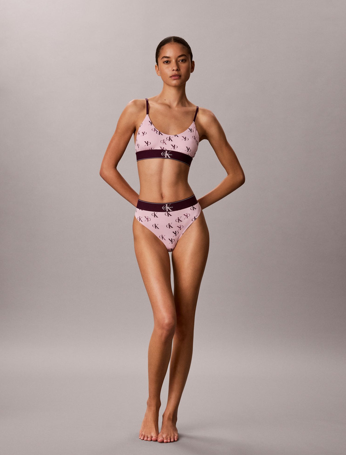 Graphic Monogram Microfiber Stretch Thong - Calvin Klein Underwear