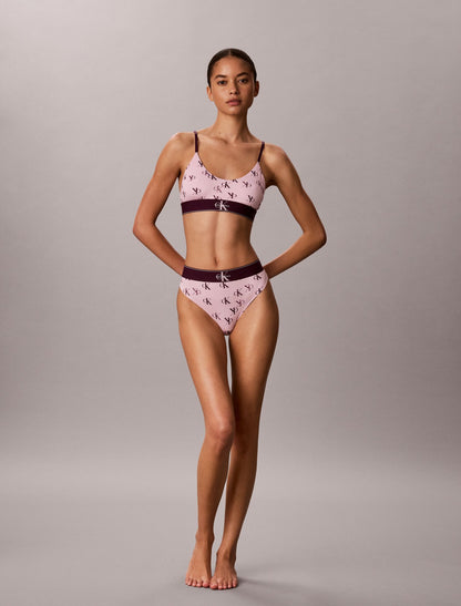 Graphic Monogram Microfiber Stretch Thong - Calvin Klein Underwear