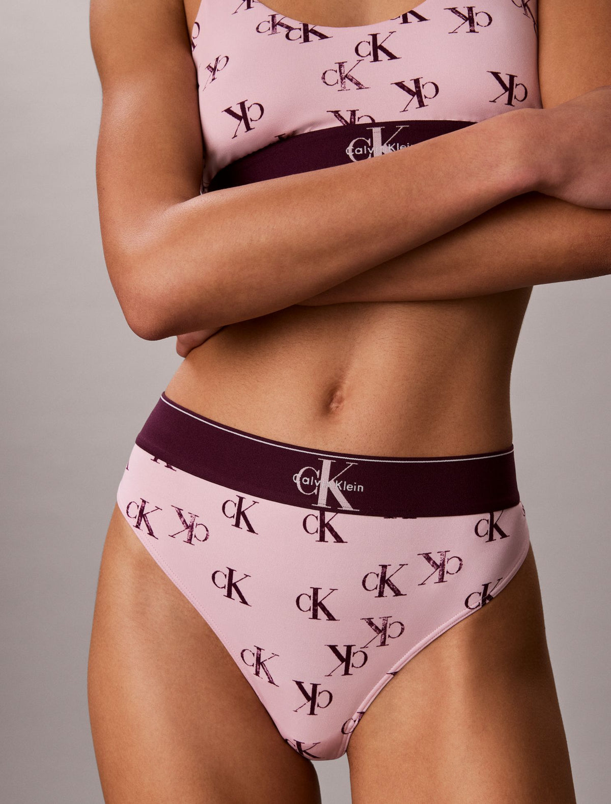 Graphic Monogram Microfiber Stretch Thong - Calvin Klein Underwear