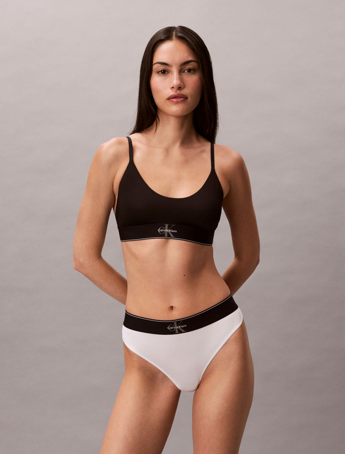 Graphic Monogram Microfiber Stretch Thong - Calvin Klein Underwear