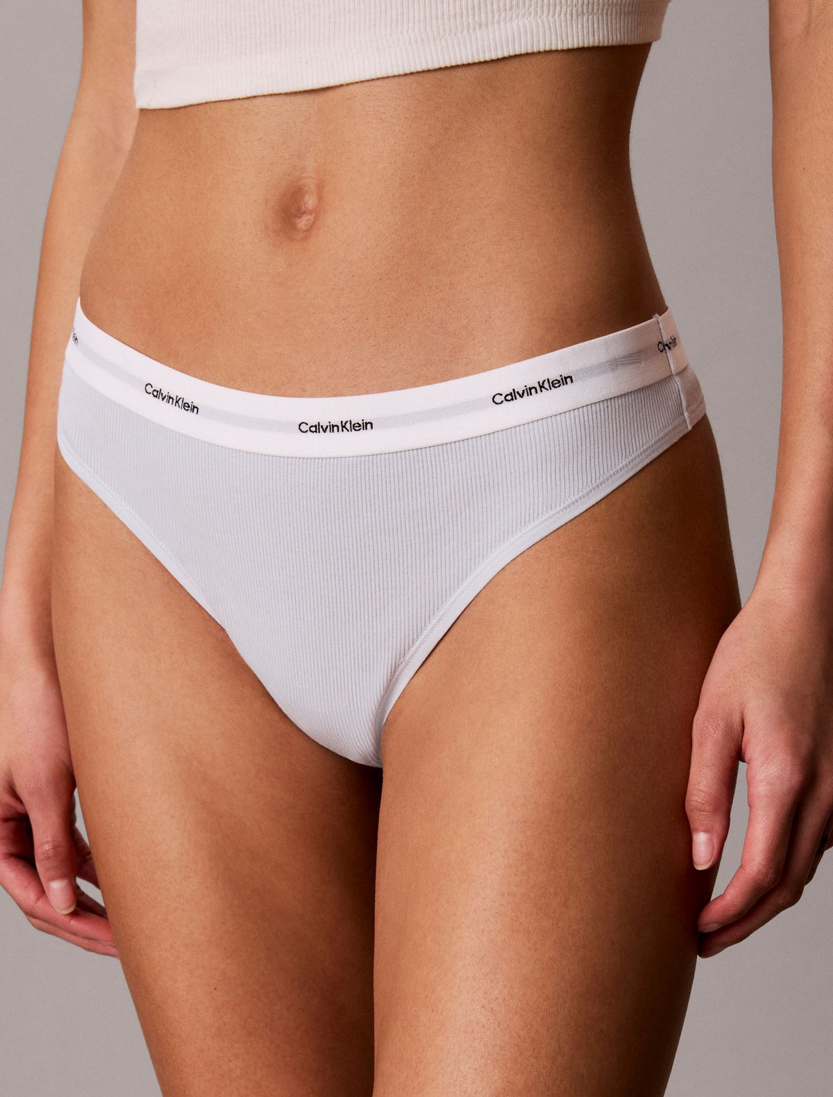 Cotton Stretch Rib Thong - Calvin Klein Underwear