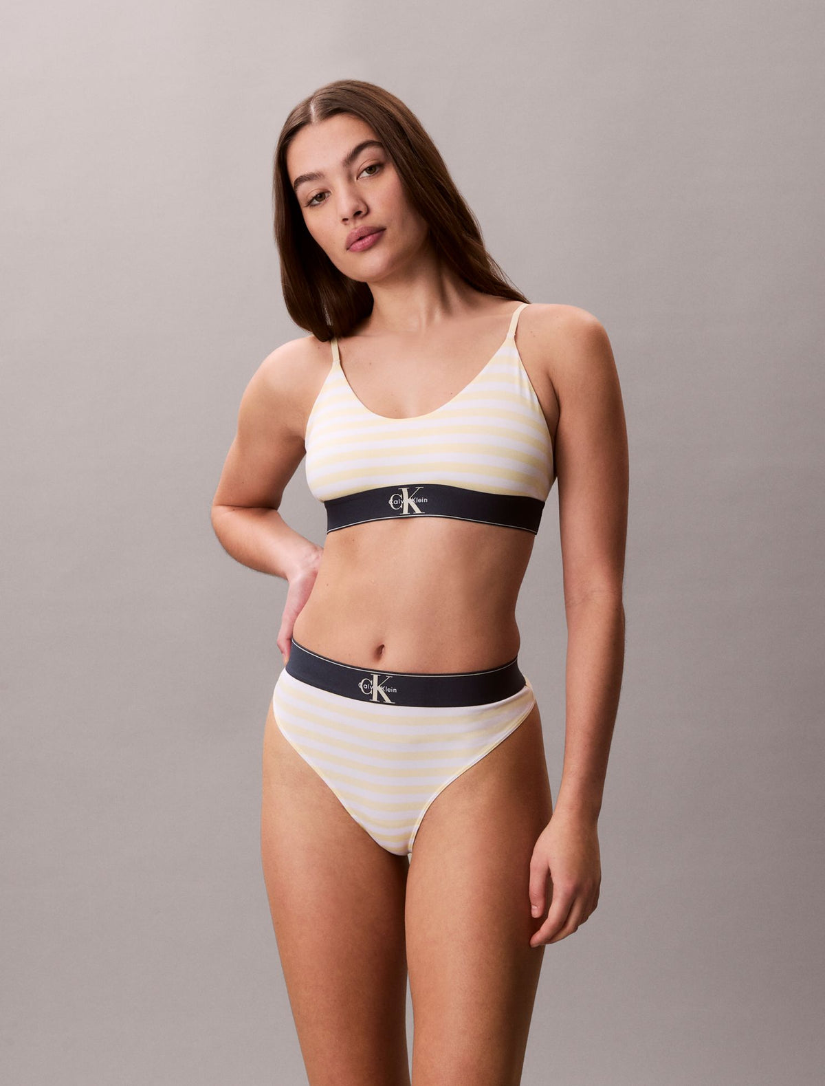 Graphic Monogram Microfiber Stretch Thong - Calvin Klein Underwear