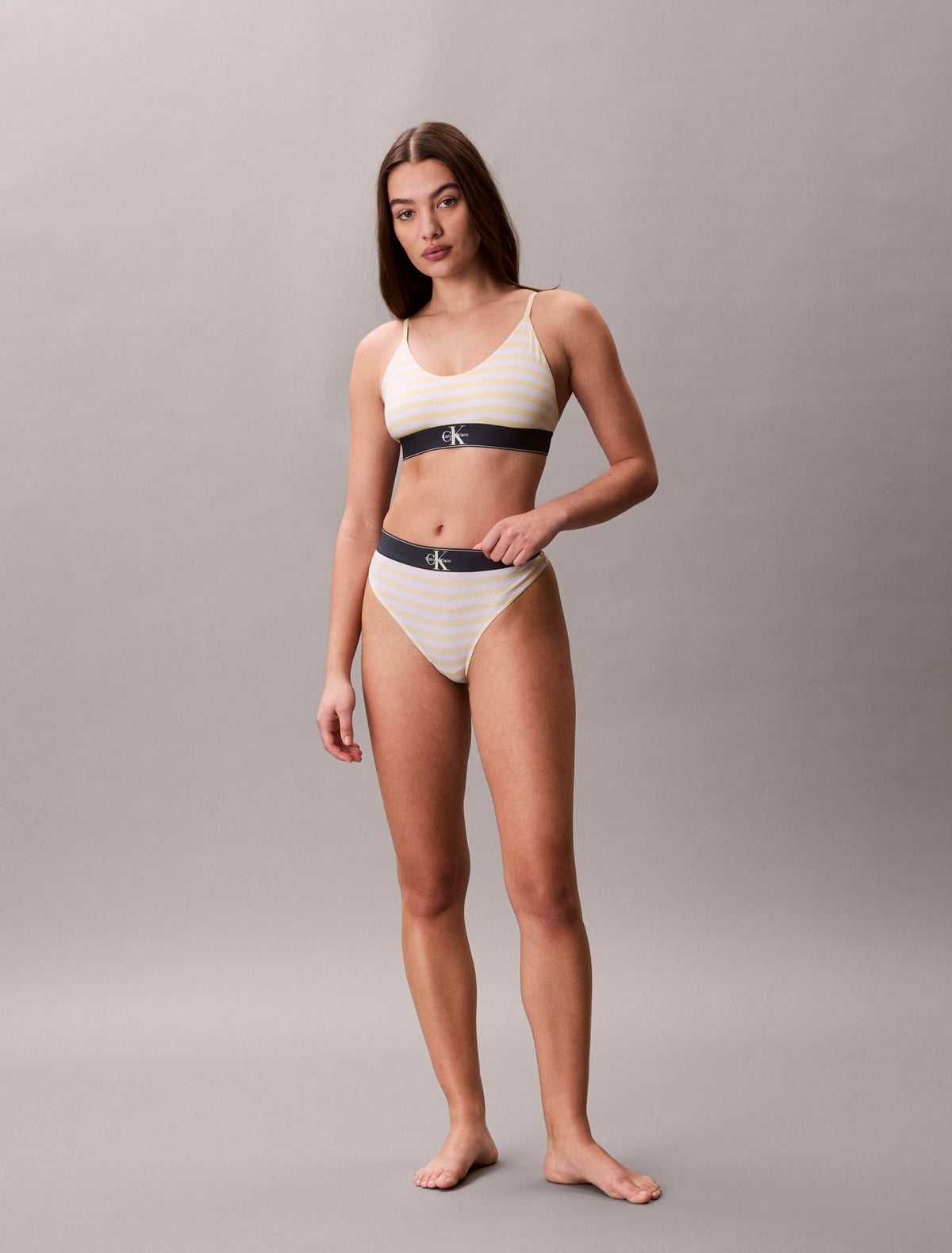 Graphic Monogram Microfiber Stretch Thong - Calvin Klein Underwear