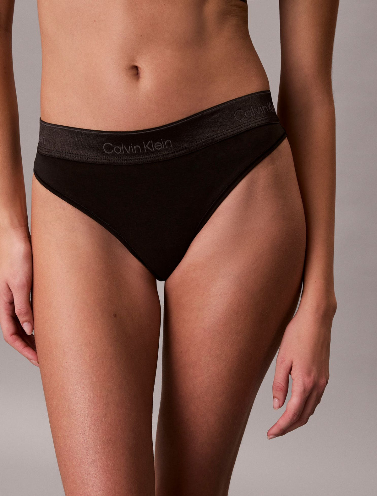Icon Cotton Modal Metallic Thong - Calvin Klein Underwear