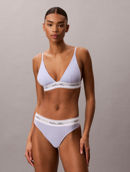 Icon Cotton Modal Script Thong - Calvin Klein Underwear