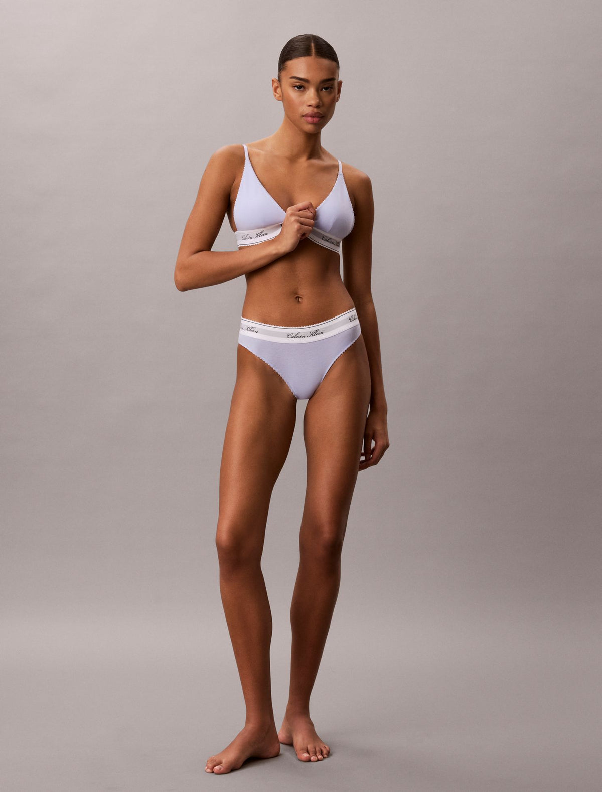 Icon Cotton Modal Script Thong - Calvin Klein Underwear