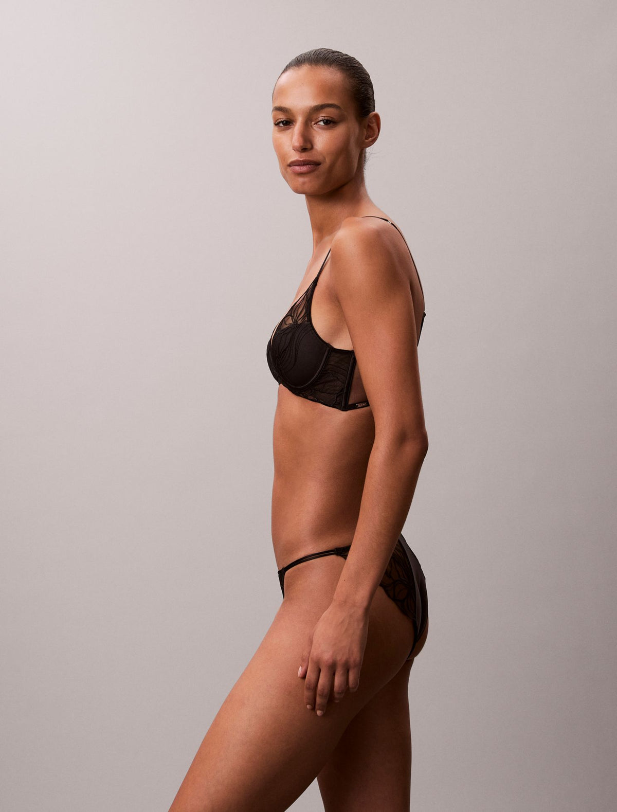 CK Black Floral Lace Bikini - Calvin Klein Underwear