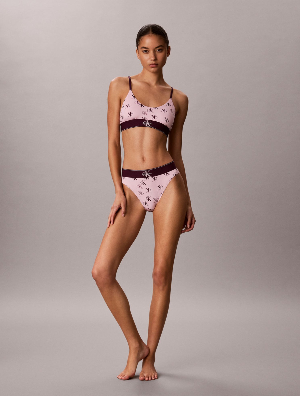 Graphic Monogram Microfiber Stretch High Waist Bikini - Calvin Klein Underwear