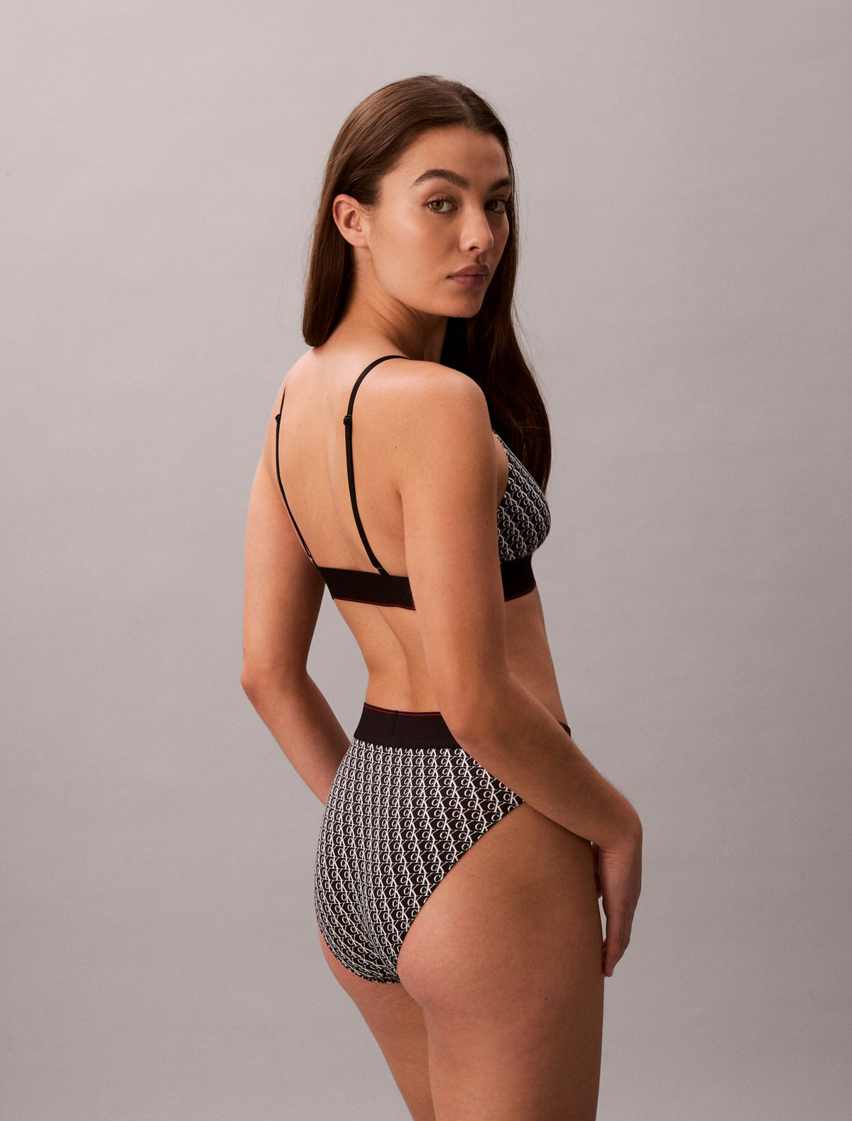 Graphic Monogram Microfiber Stretch High Waist Bikini - Calvin Klein Underwear