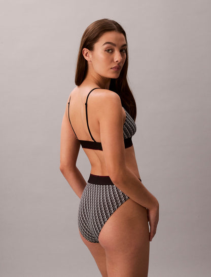 Graphic Monogram Microfiber Stretch High Waist Bikini - Calvin Klein Underwear