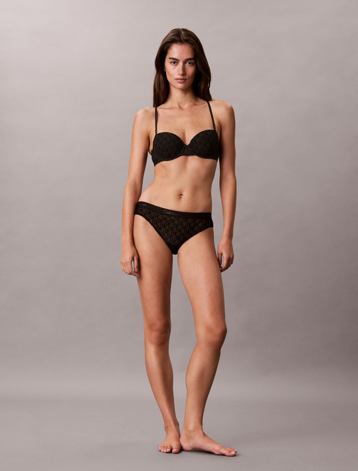 Emblem Flocked Mesh Bikini - Calvin Klein Underwear