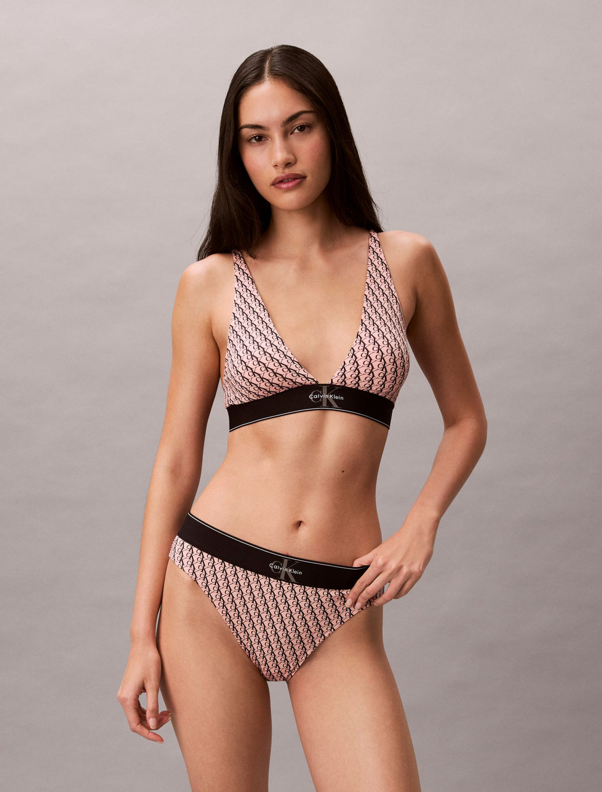 Graphic Monogram Microfiber Stretch High Waist Bikini - Calvin Klein Underwear