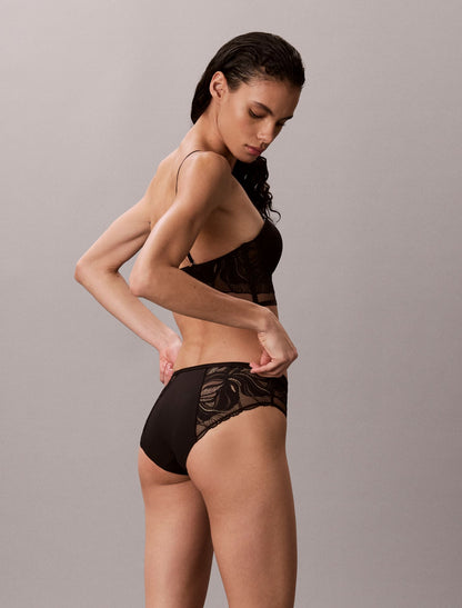 CK Black Geo Lace Hipster - Calvin Klein Underwear